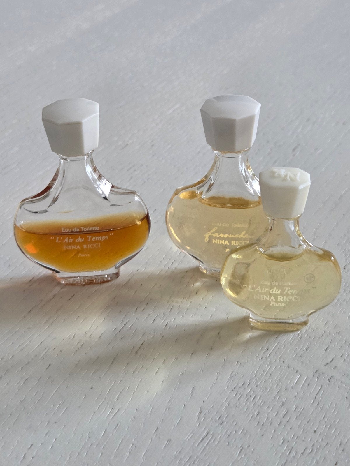 3 flesjes L'air du Temps van Nina Ricci, Ophalen of Verzenden, Zo goed als nieuw, Miniatuur, Gevuld