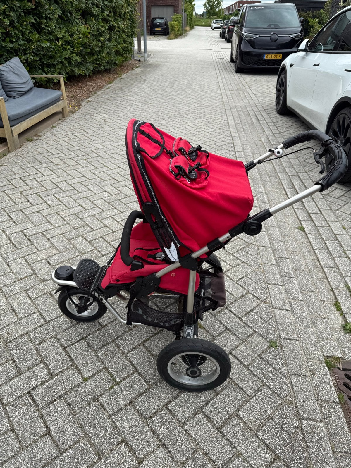Quinny XL Freestyle Comfort kinderwagen rood, Kinderen en Baby's, Kinderwagens en Combinaties, Gebruikt, Luchtbanden, Quinny, Ophalen