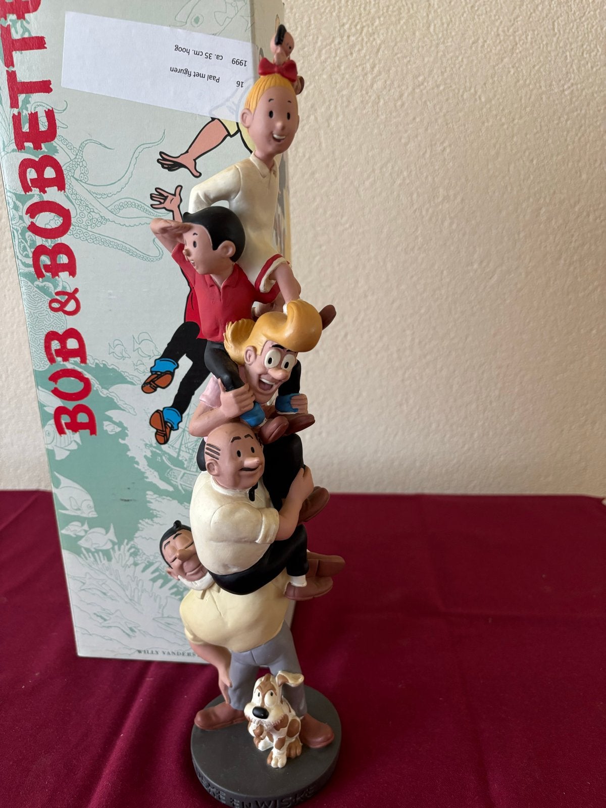 Bob & Bobette beeldje - Paal met figuren - 1999, Ophalen, Zo goed als nieuw