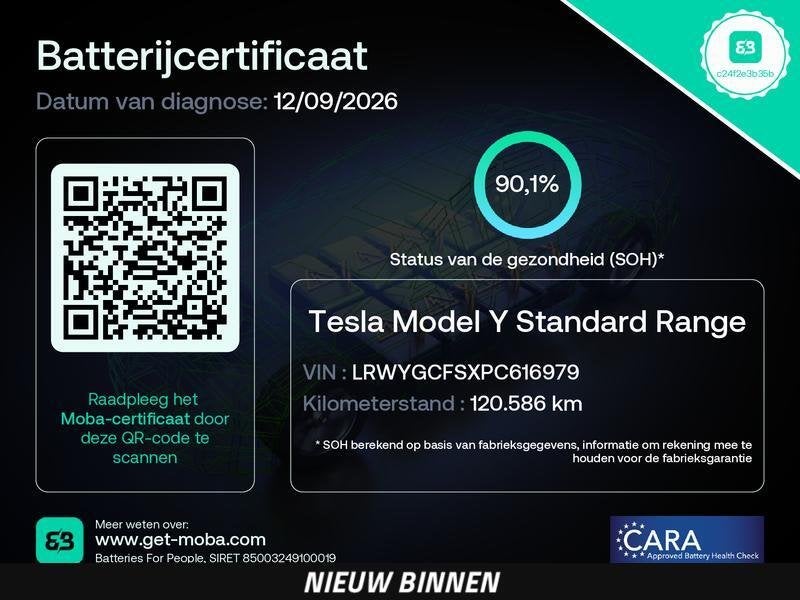 Tesla Model Y RWD 58 kWh LFP | SOH 90,1% | Trekhaak | Panora, Auto's, Automaat, Achterwielaandrijving, Gebruikt, Zwart