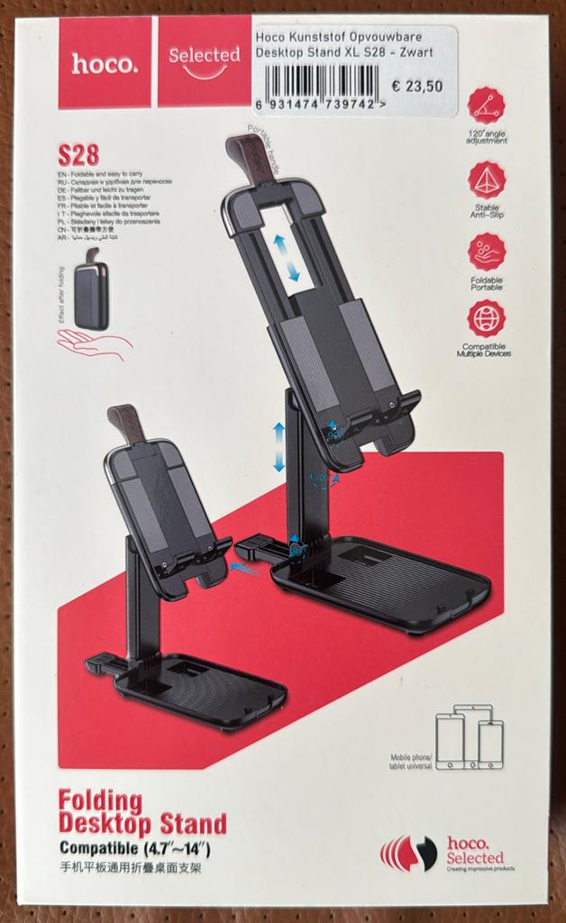 Hoco S28 Opvouwbare Desktop Stand - Verstelbare Hoogte, Ophalen, Mobile & iPad/Tablet Samsung , Apple, ..., 11 inch, Nieuw