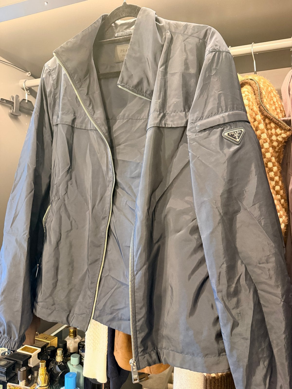 Originele Prada zomer/tussenjas heren - Maat M, Ophalen of Verzenden, Gedragen, Maat 48/50 (M), Zwart
