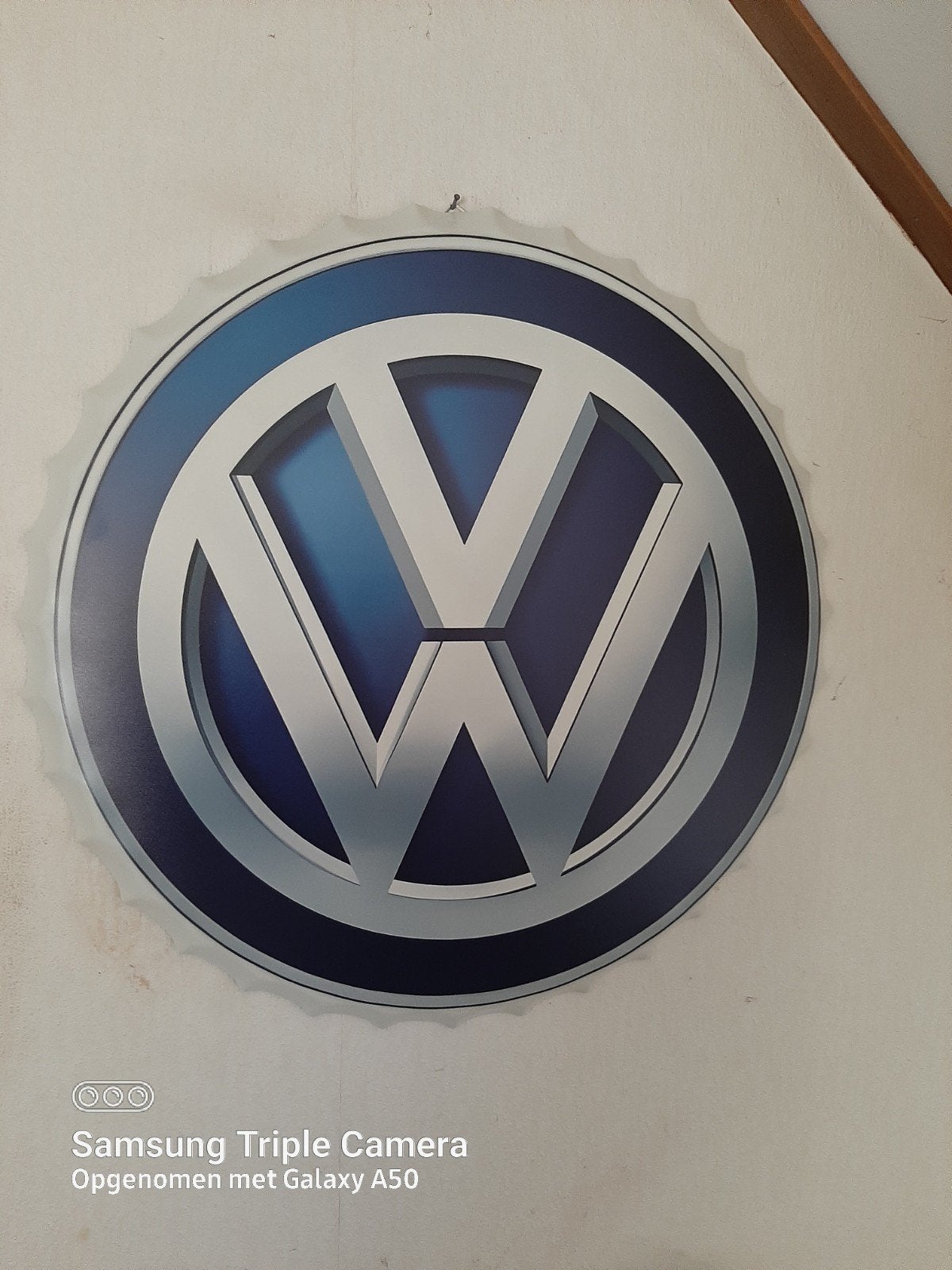 metaal vw wand bord  60 cm doorsnee, Ophalen, Nieuw, Reclamebord