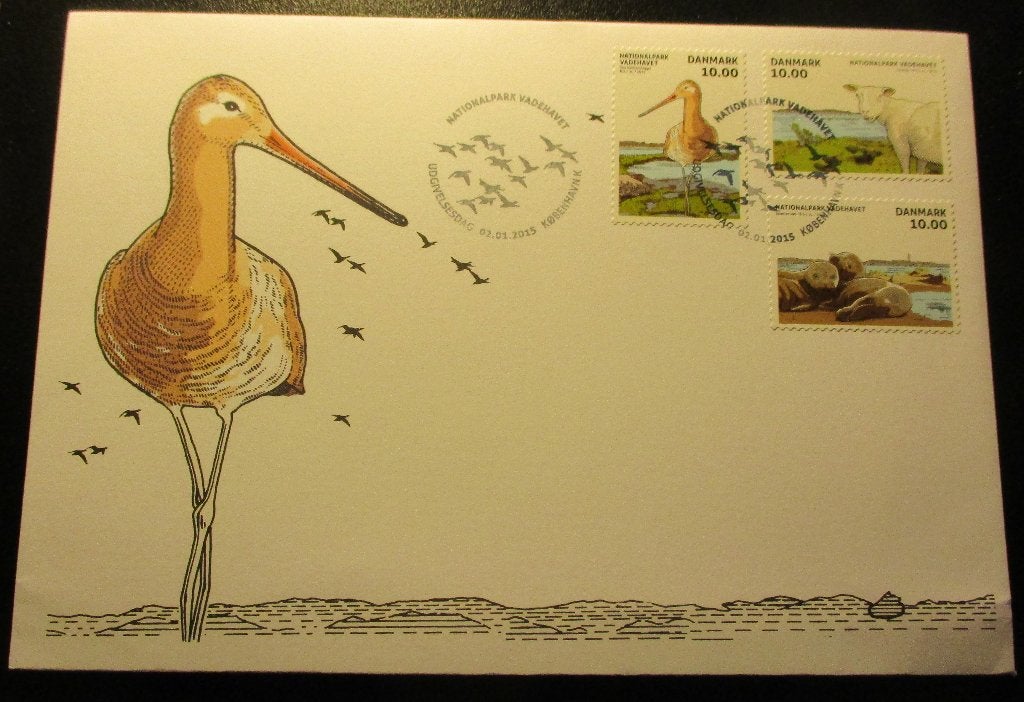 Denemarken, FDC Dieren van de Waddenzee, 2015, Verzenden, Denemarken, Gestempeld