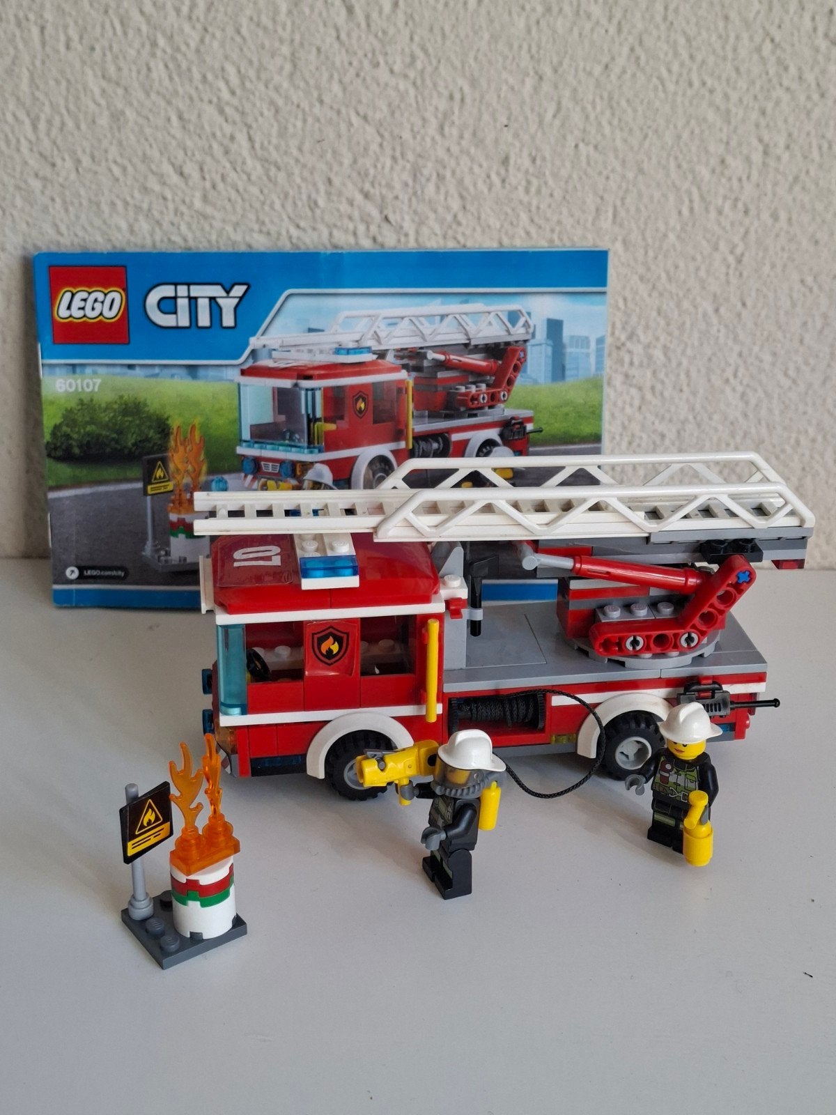 LEGO City Brandweerwagen 60107 met instructies en figuren, City, Lego, Ophalen of Verzenden, Zo goed als nieuw
