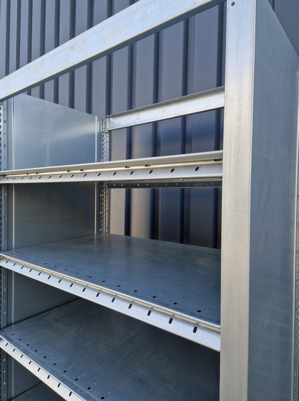 60 meter Legbordenstelling 40, 60 en 80cm diep en 210cm hoog, Ophalen, Gebruikt, 25 tot 50 cm, 200 cm of meer