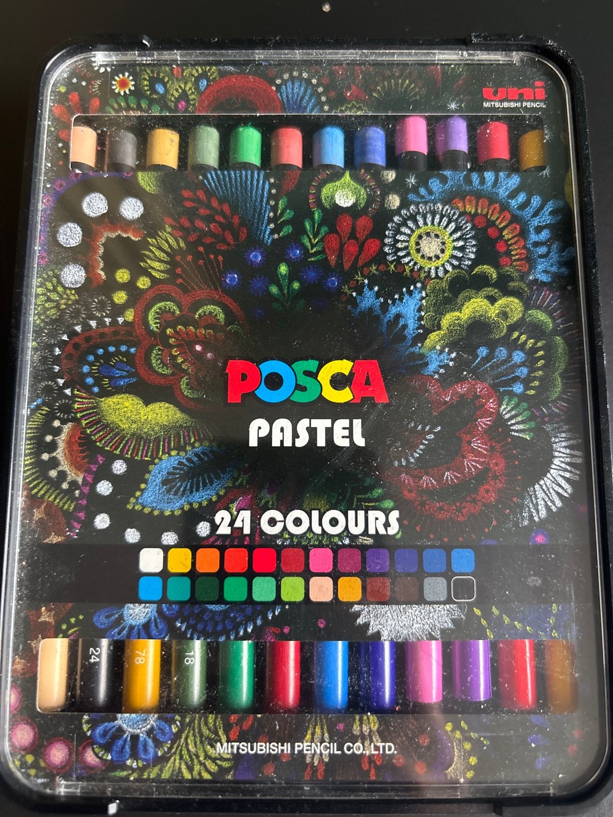 POSCA Pastel set - 24 kleuren, Ophalen of Verzenden, Zo goed als nieuw, Potlood of Stift