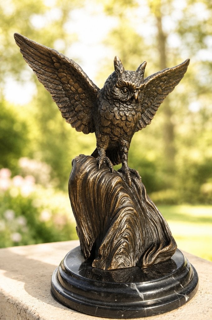 RANSUIL  / VOGEL / BRONZEN BEELD OP MARMEREN VOET, Ophalen of Verzenden, Nieuw, Vogel, Beeldje of Figuurtje