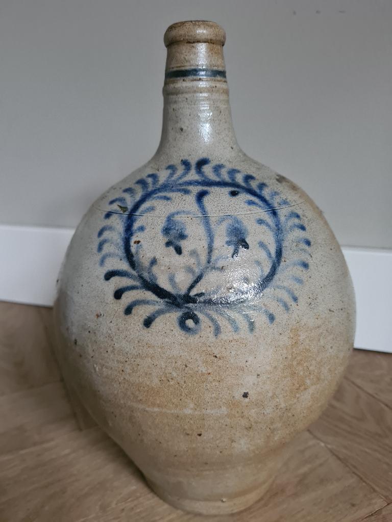Antieke Westerwald Gres Kruik 2 Liter – Keuls Steengoed 32cm, Ophalen of Verzenden