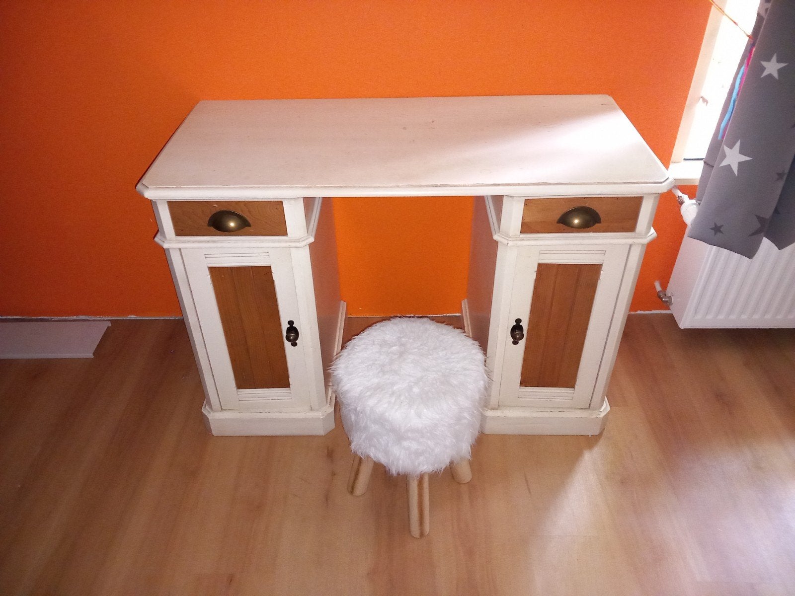 Leuk bureau met lade, kastjes en krukje - 110x75x51 cm, Ophalen, Met lades, Gebruikt