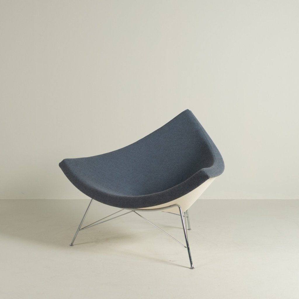 Vitra Coconut Fauteuil Blauw Stof, Niet ingevuld, 75 tot 100 cm, Zo goed als nieuw, 100 tot 125 cm