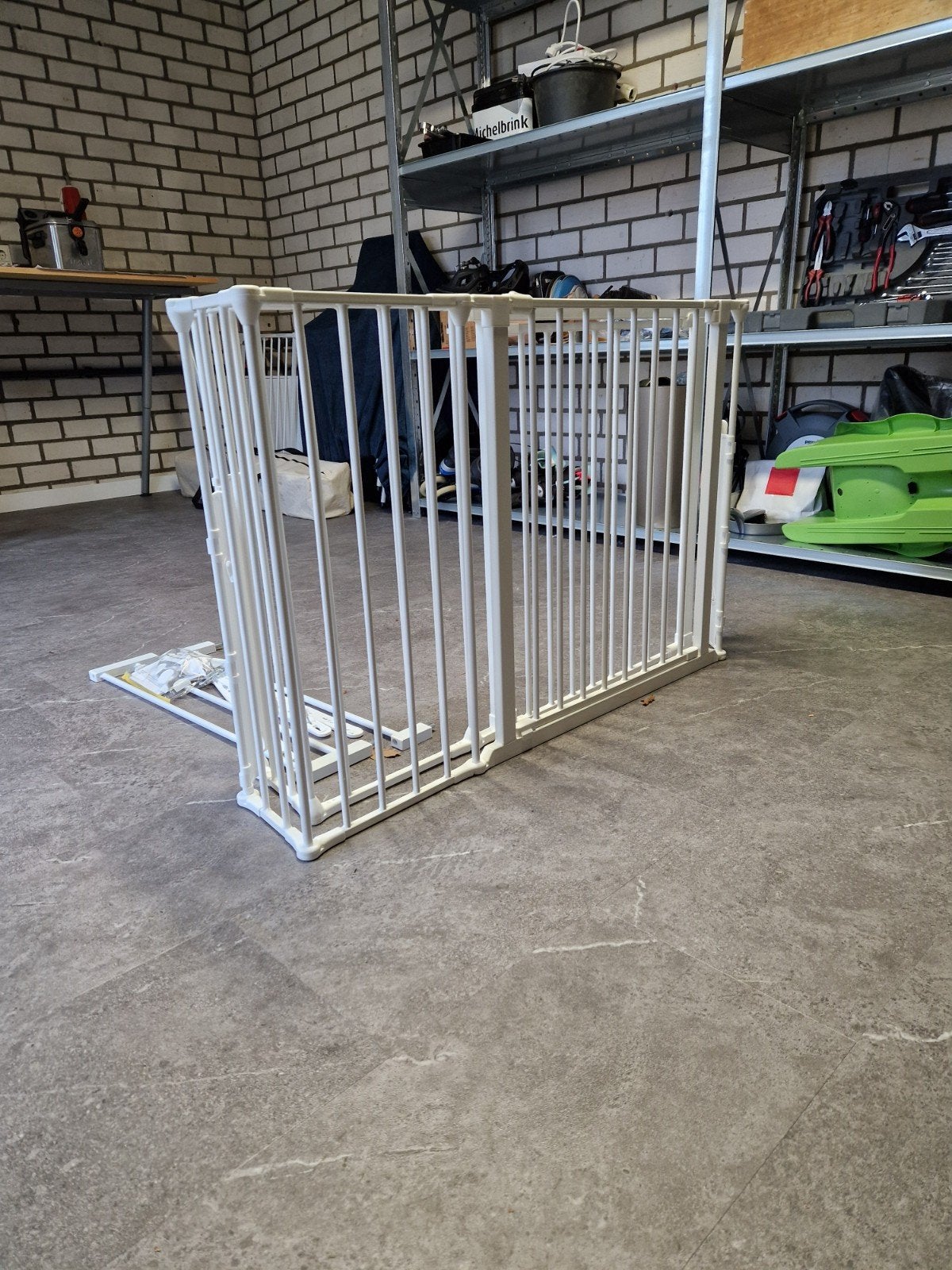 BabyDan Flex Traphekje wit - z.g.a.n. met uitbreidingen, Ophalen, Zo goed als nieuw, Metaal of IJzer, 115 cm of meer