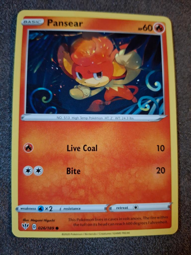 Pokémon Kaart Pansear 026/189 - Losse Kaart, Ophalen of Verzenden, Zo goed als nieuw, Losse kaart