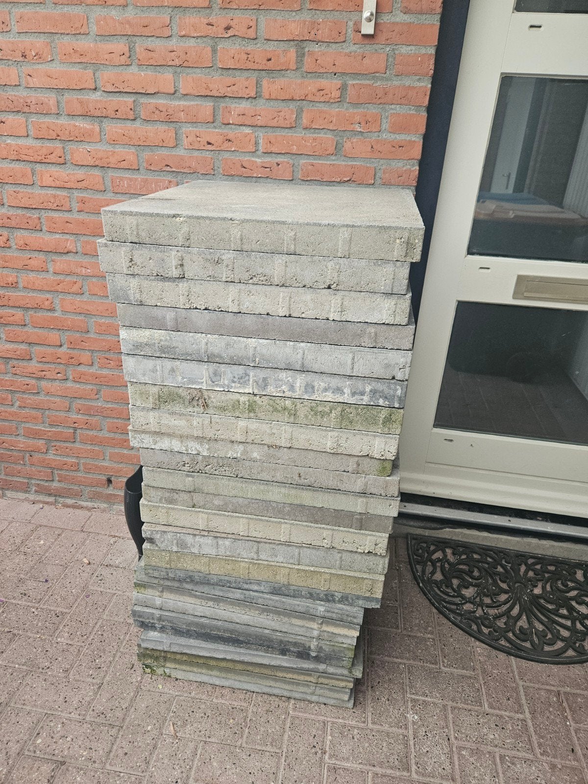 Beton tegels 60x60 lichtgrijs en diverse grijstinten, Tuin en Terras, Tegels en Klinkers, Ophalen