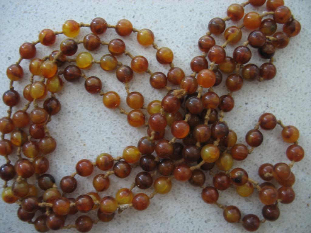 Oude Kralen Ketting Geknoopt Vintage, Ophalen of Verzenden, Overige materialen, Ketting