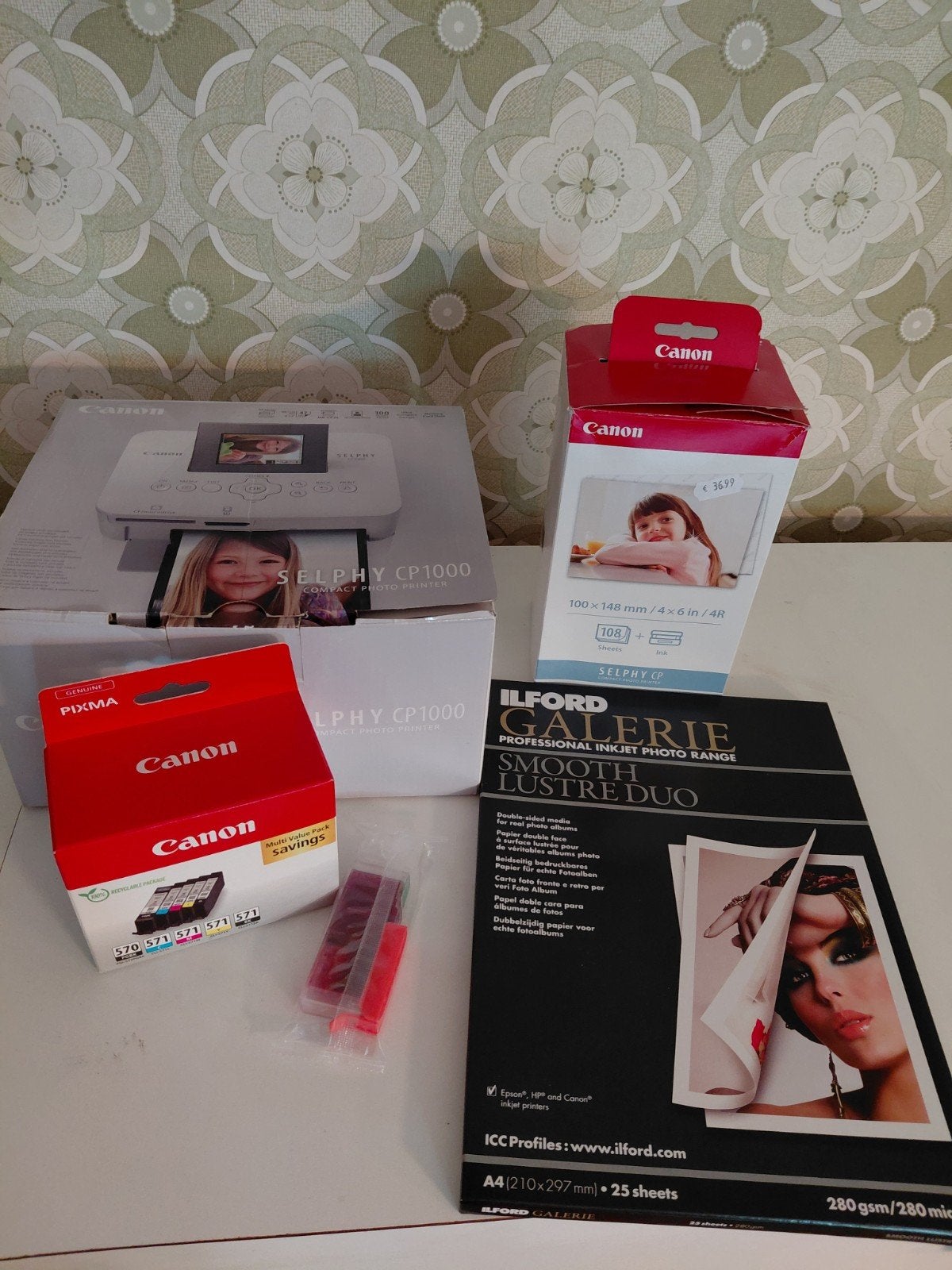 Canon Selphy CP1000 Fotoprinter met accessoires, Ophalen, Fotoprinter, Canon, Kleur printen
