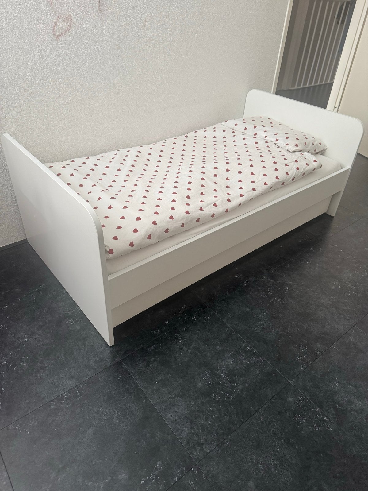 Peuterbed 140x70 cm - Wit, Ophalen, Gebruikt, 70 tot 85 cm, 140 tot 160 cm