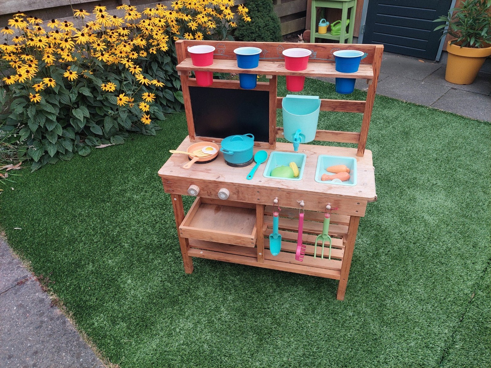 Houten buitenkeuken met accessoires voor kinderen, Ophalen, Gebruikt, Jongen of Meisje