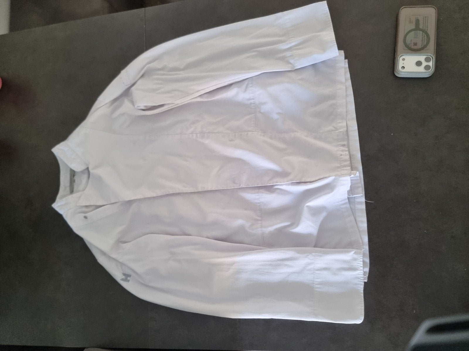 2x Witte Koksjas Maat M met Schort - Nette Staat, Ophalen of Verzenden, Gedragen, Le Nouveau Chef