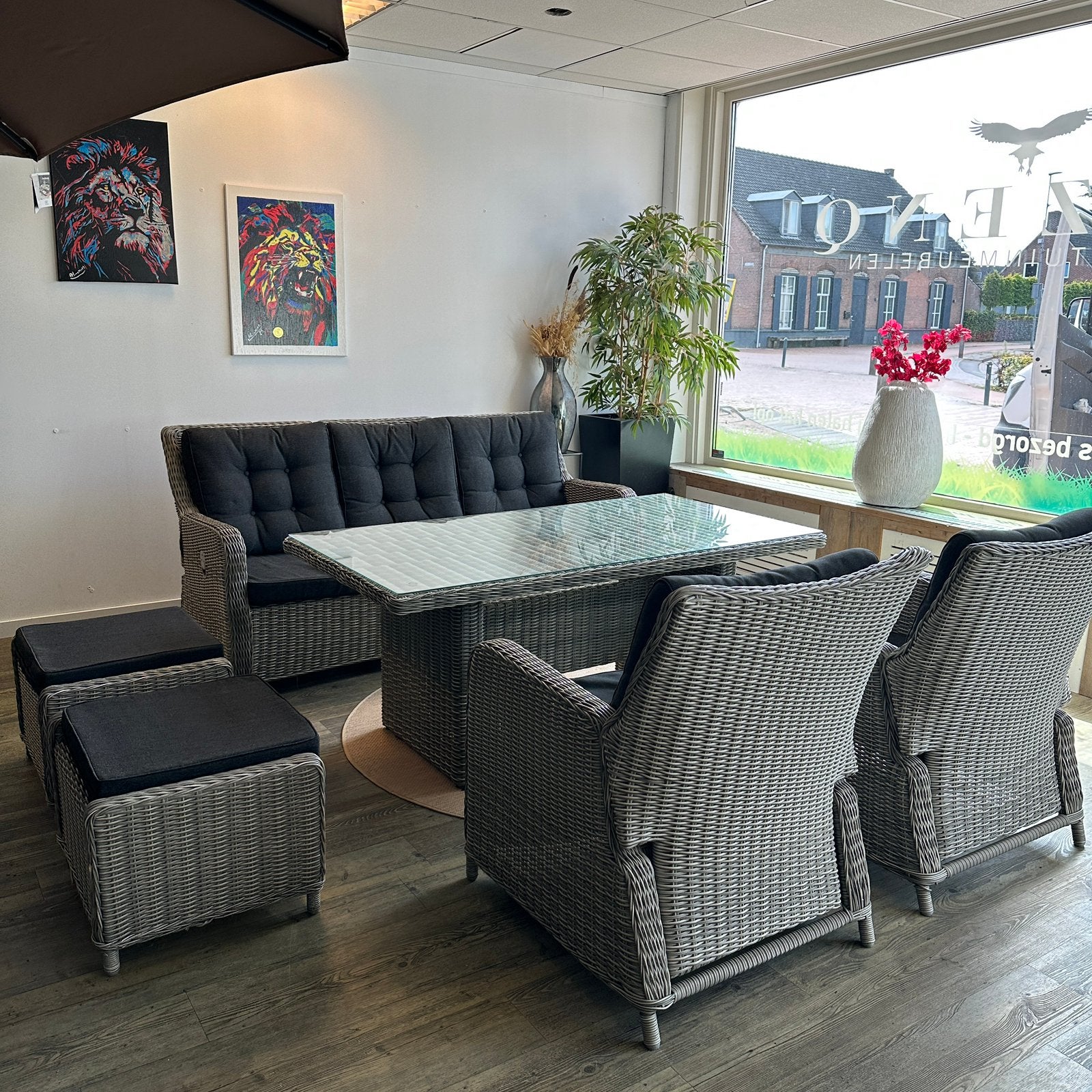 Mooie Wicker Tuinset / Loungeset — Prima staat, ., Ophalen of Verzenden, Eettafel, Wicker
