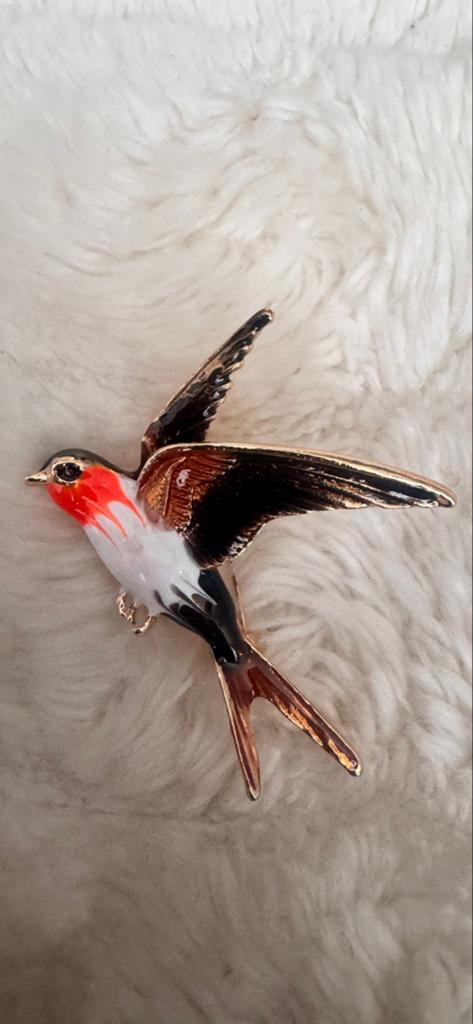 Elegante Zwaluw Broche - Vintage Stijl Vogel Speld, Overige materialen, 4 tot 7 cm, Ophalen of Verzenden, Zo goed als nieuw