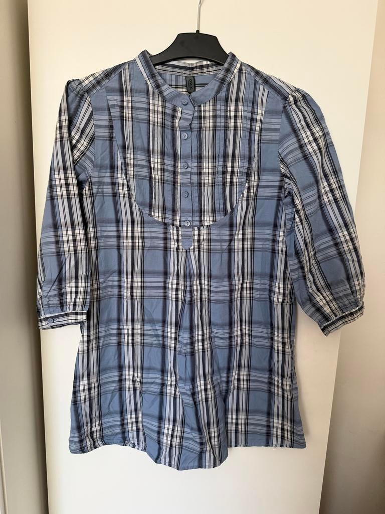 Blauw geruit tuniekblouse van Only, maat m, Ophalen of Verzenden, Zo goed als nieuw, Maat 38/40 (M), Blauw