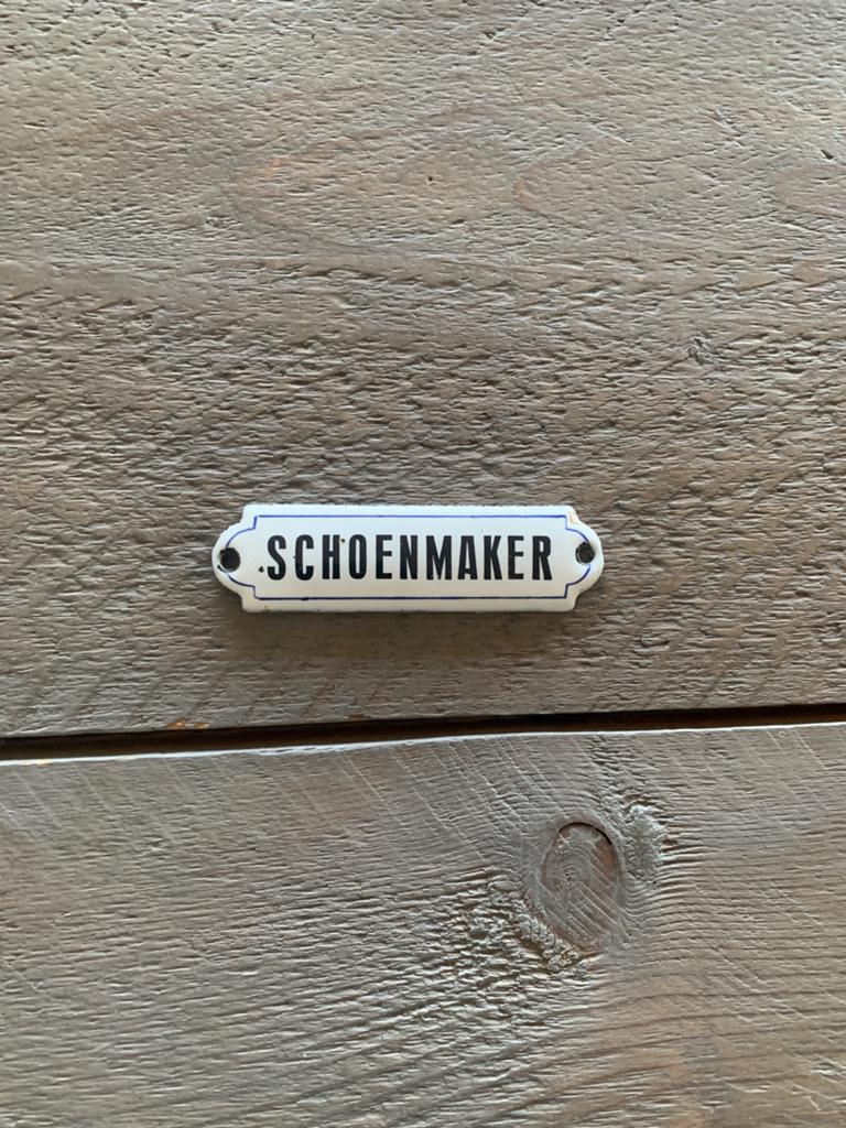 Emaille bordje 'Schoenmaker', Ophalen of Verzenden