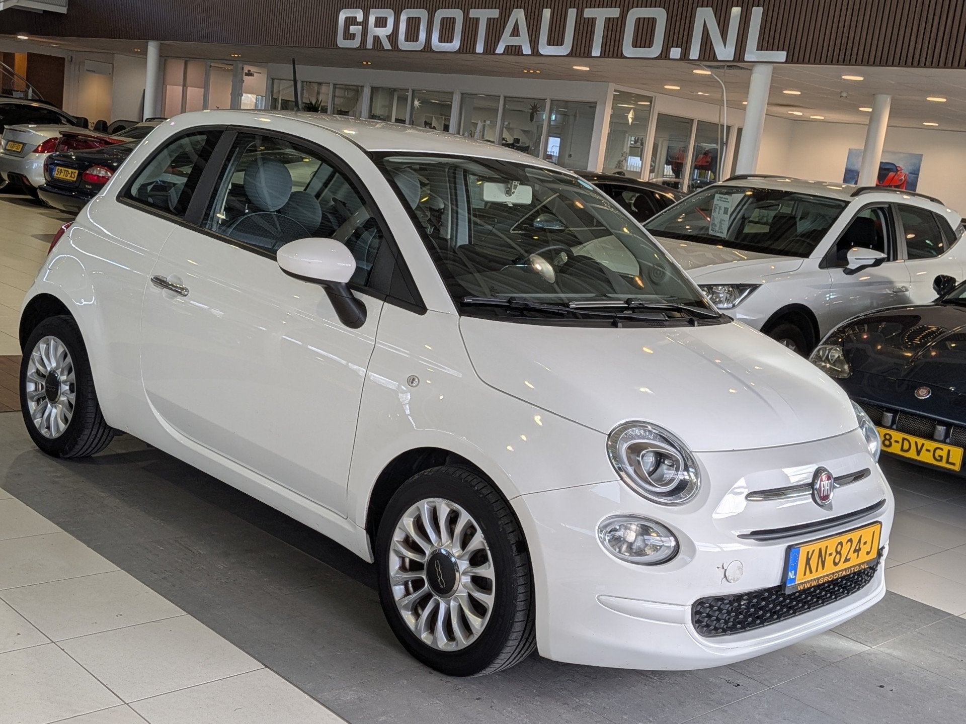 Fiat 500 0.9 TwinAir Turbo Popstar Airco, Stuurbekrachtiging, Auto's, Voorwielaandrijving, Stof, Gebruikt, Origineel Nederlands