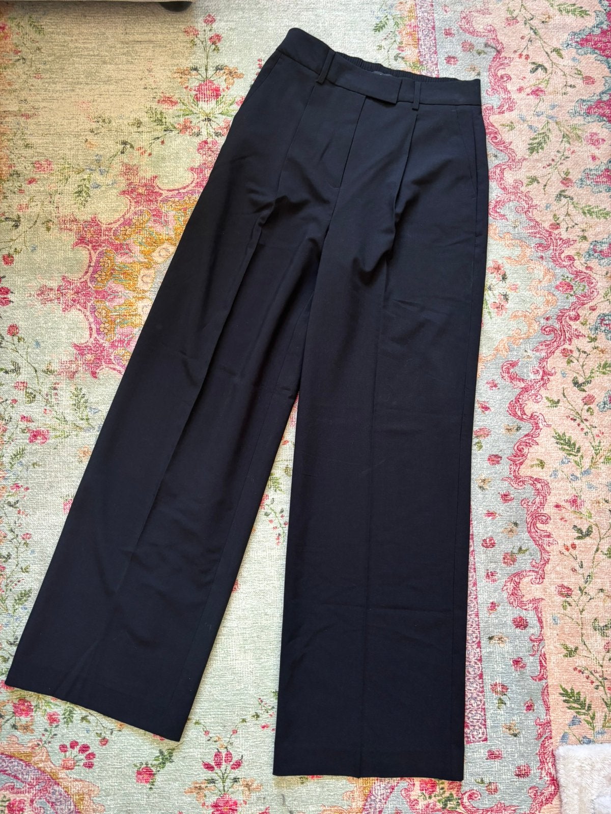 C&A wijde broek pantalon plooi zwart 36 / S, Zwart, Ophalen of Verzenden, Zo goed als nieuw, Maat 36 (S)