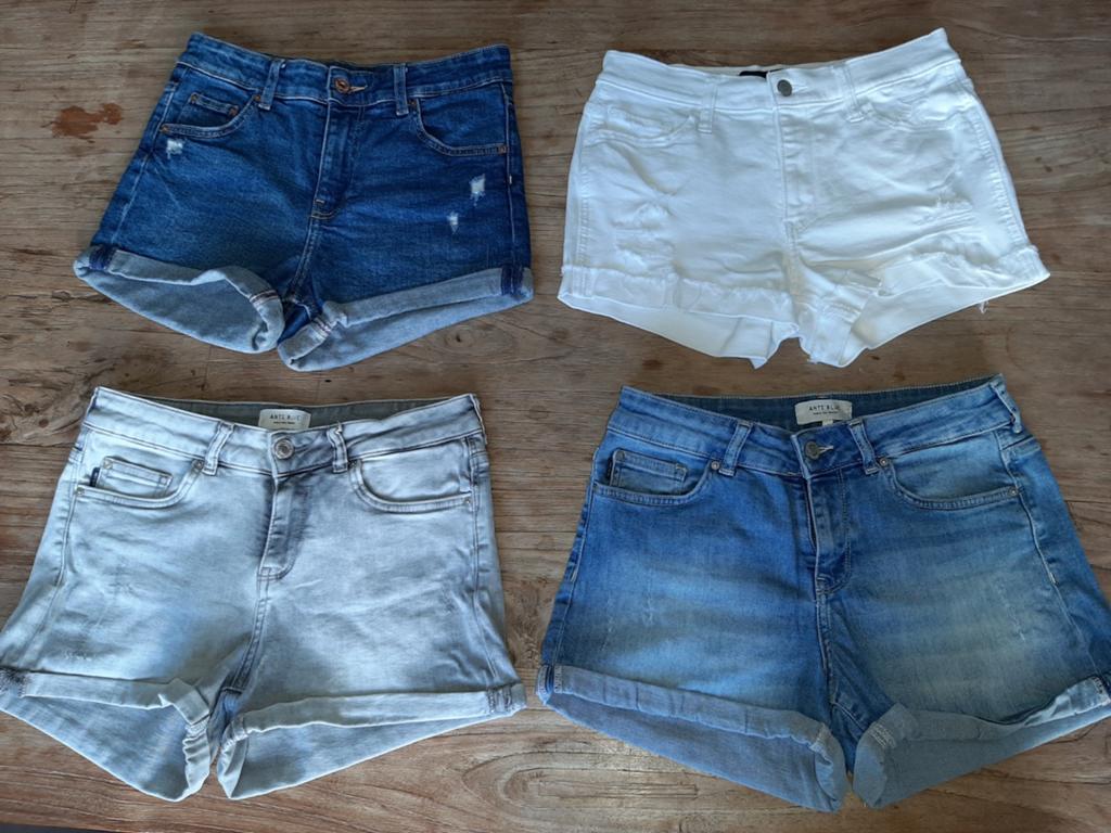 Zgan 4x korte broek jeans short mt XS/ S, Kleding | Dames, Spijkerbroeken en Jeans, Ophalen of Verzenden, Zo goed als nieuw, W27 (confectie 34) of kleiner