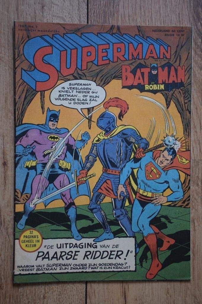 Superman Batman en Robin 1 druk 1967 nummer 1, Eén stripboek, Ophalen of Verzenden, Zo goed als nieuw
