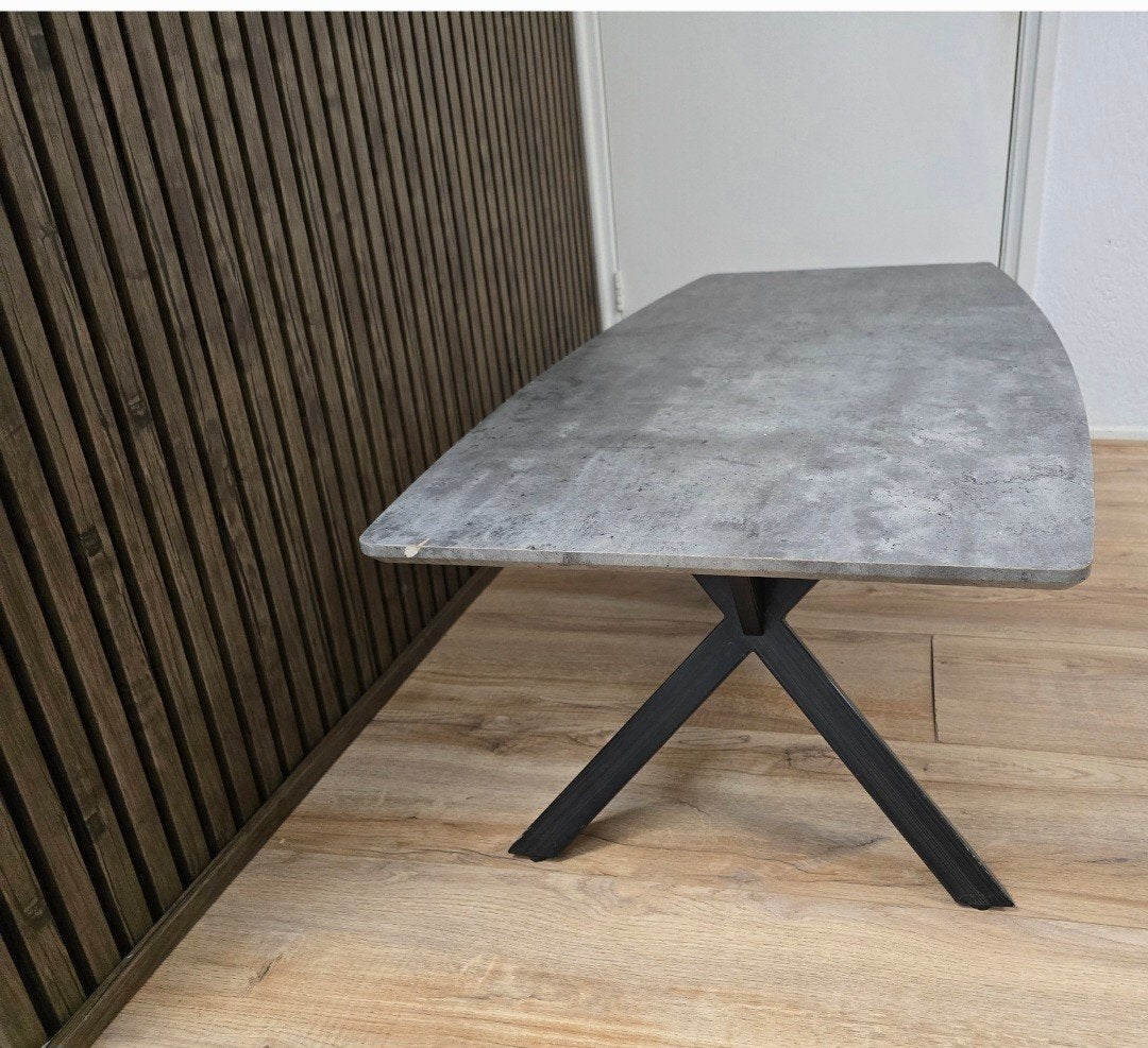 Antraciet hoekbank, eettafel en salontafel, Huis en Inrichting, Ophalen, Gebruikt, 200 cm of meer, 200 cm of meer