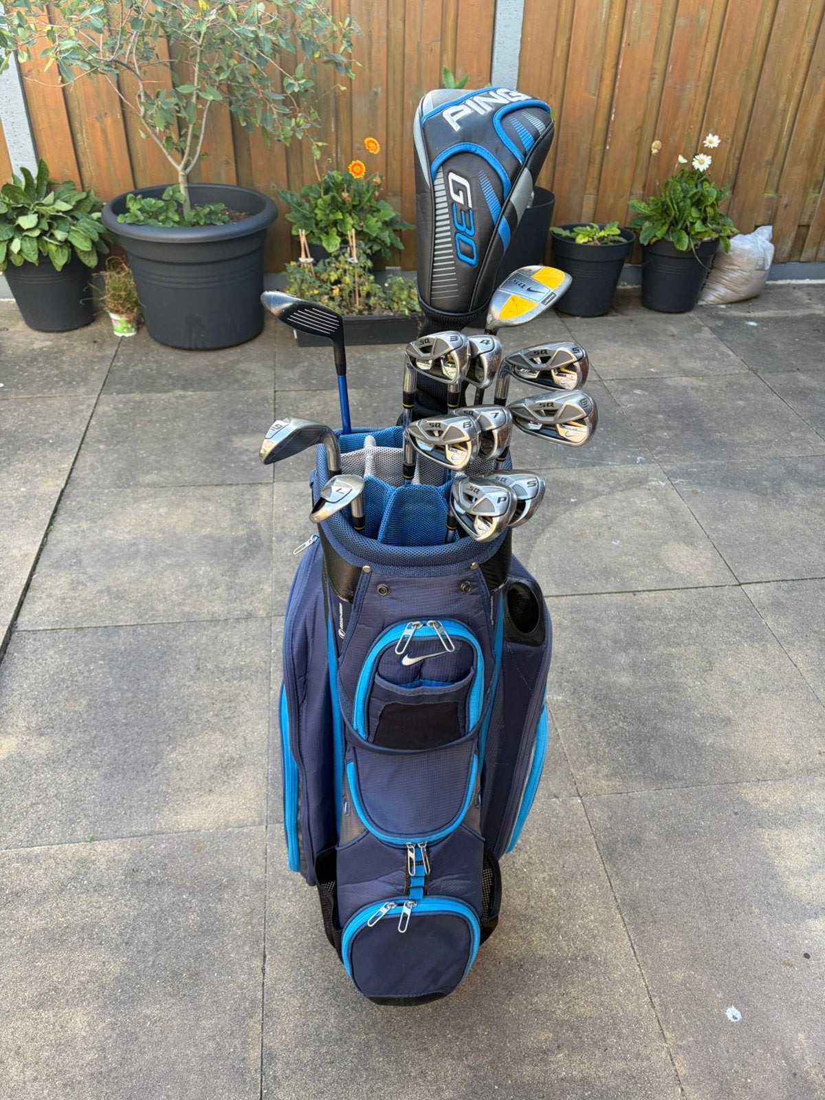 Linkshandig Nike SQ golf set, Sport en Fitness, Ophalen, Gebruikt, Set, Overige merken