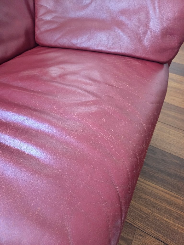 Leolux Bora-lijn bank - Jaren '80/'90 designklassieker, Gebruikt, Minder dan 75 cm, 150 tot 200 cm, Leer