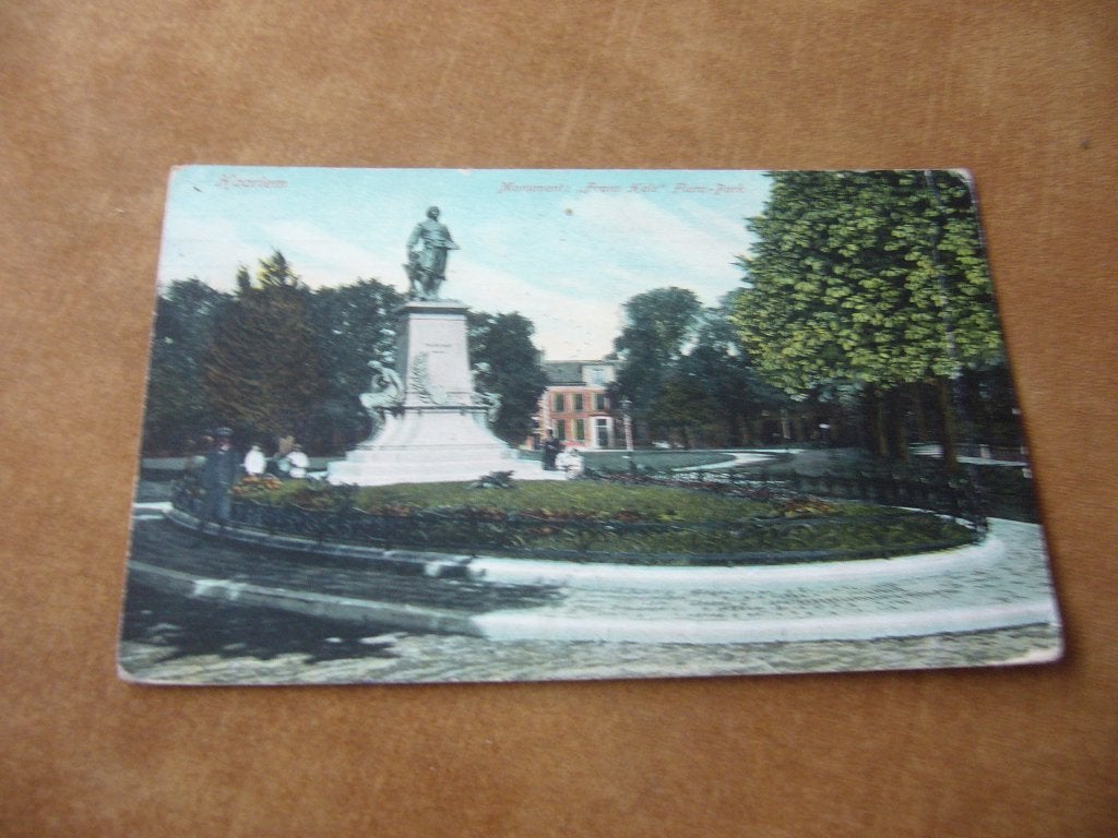 HAARLEM  =  MONUMENT FRANS HALS FLORA PARK  BRIEFKAART 1907, Ophalen of Verzenden, Voor 1920, Gelopen, Noord-Holland