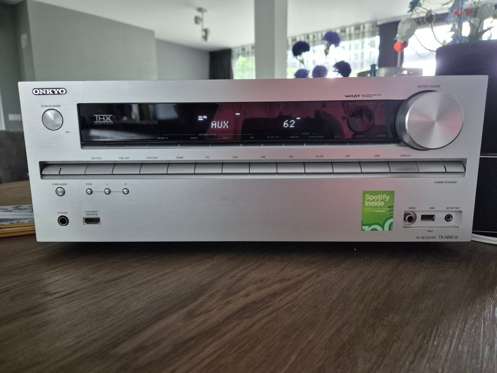 Onkyo TX-NR616 AV-receiver met afstandsbediening, Ophalen, Zo goed als nieuw, 120 watt of meer, Onkyo