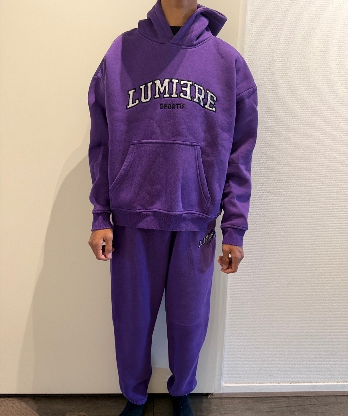 Lumiere Sportif Hoodie & Joggingbroek Set - Paars, Kleding | Heren, Ophalen of Verzenden, Gedragen, Overige maten, Paars