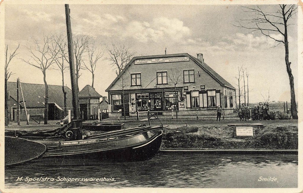Smilde, M. Spoelstra Schipperswarenhuis, Ophalen of Verzenden, 1940 tot 1960, Gelopen, Drenthe