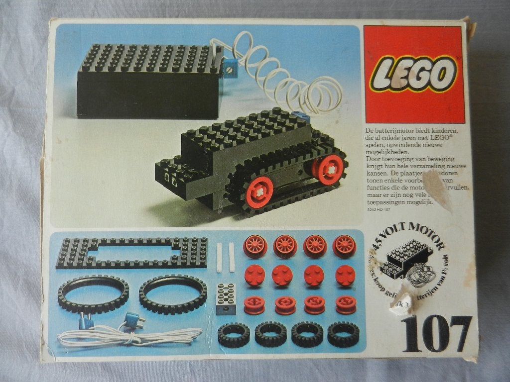 Lego 107 complete originele doos met 4,5 volt trein motor, Ophalen of Verzenden, Gebruikt