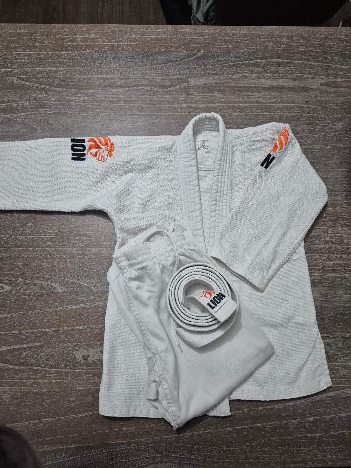 Lion judopak maat 120, Maat XS of kleiner, Ophalen of Verzenden, Zo goed als nieuw, Judo