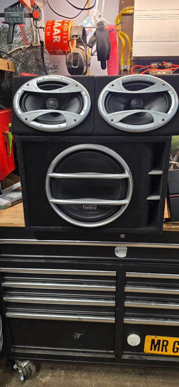 subwoofer met speakers en versterker, Auto diversen, Ophalen