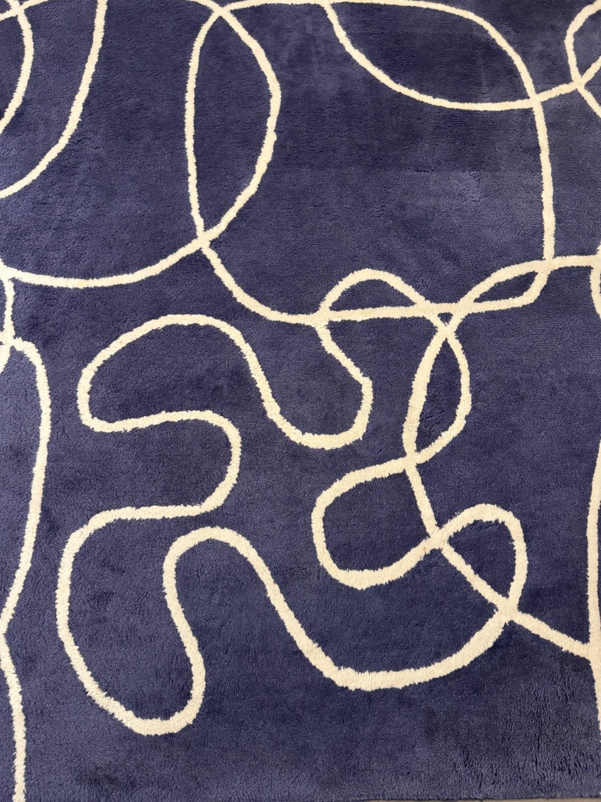 Vintage Ikea PS vloerkleed - Blauw met witte lijnen 170x240, Huis en Inrichting, Stoffering | Tapijten en Kleden, Ophalen, Gebruikt