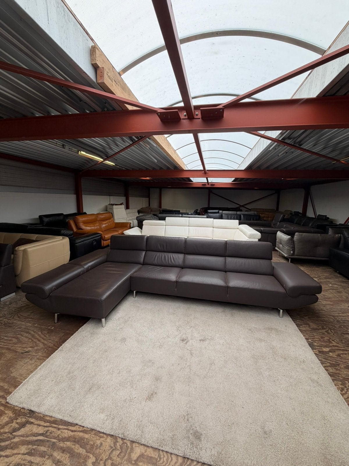 Bruine moderne leren hoekbank design bankstel Z.G.A.N., 2871SK, 125 cm of meer, Mariansoliak8@gmail.com, Ophalen of Verzenden