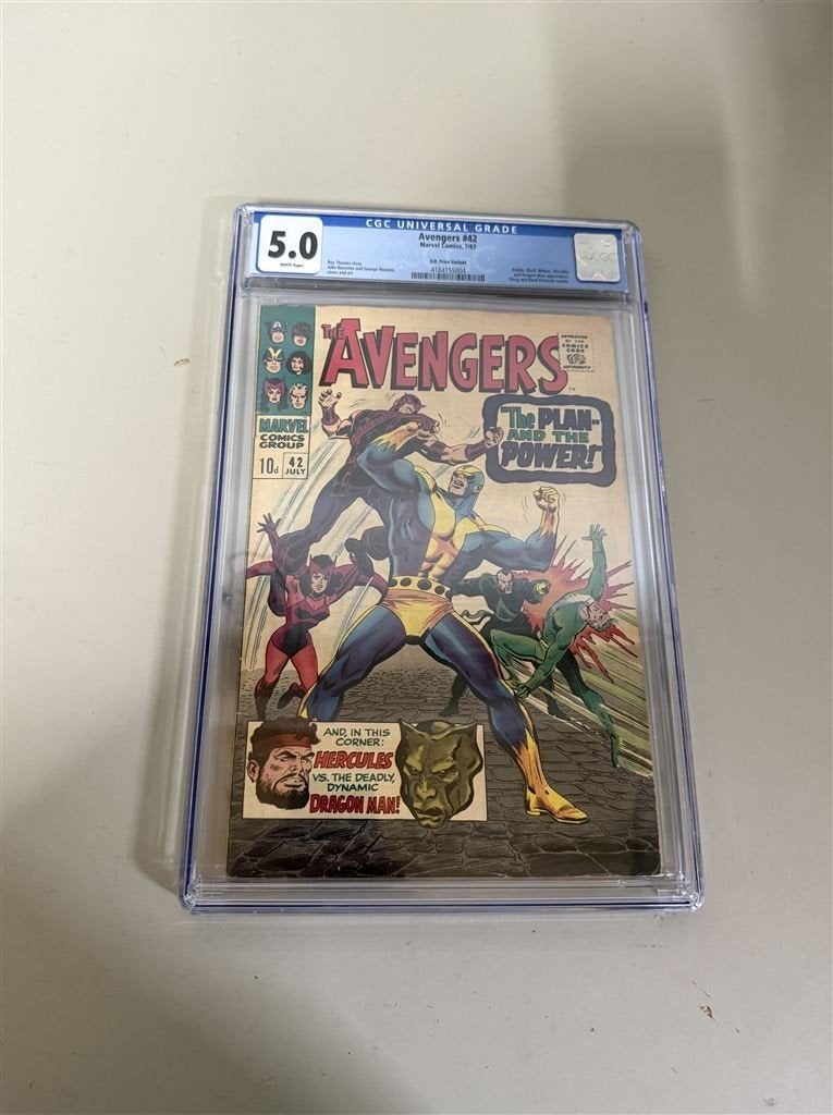 Avengers #42 1967 CGC 5.0 VG/FN WHITE pages UKPV Black Widow, Eén comic, Ophalen of Verzenden, Zo goed als nieuw, Amerika