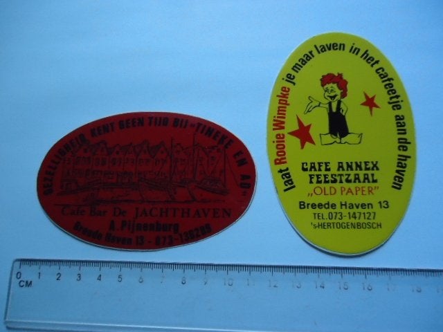 sticker oud Den Bosch cafe horeca carnaval oeteldonk Wimpke, Verzenden, Zo goed als nieuw, Bedrijf of Vereniging