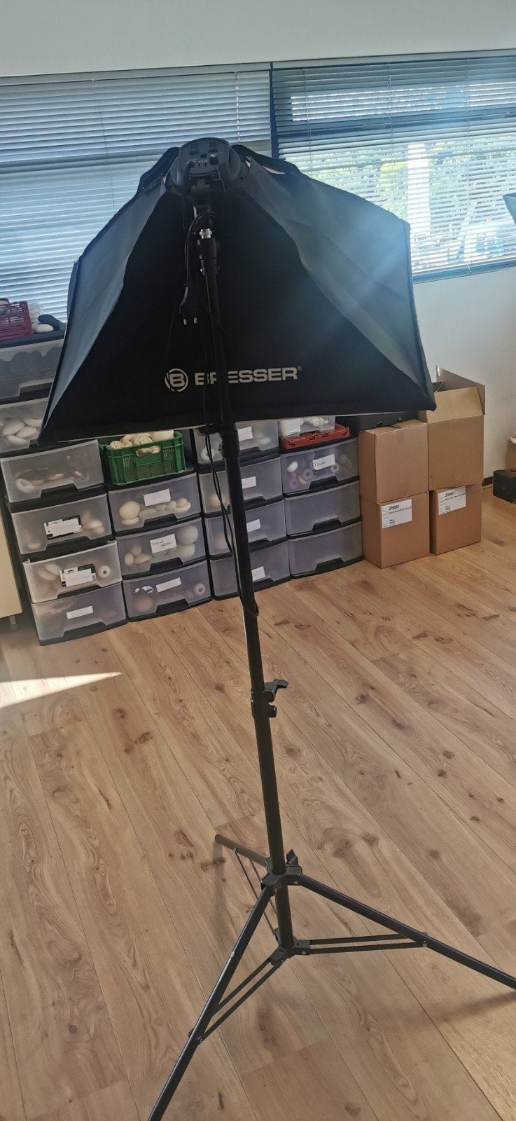 Bresser Studiolamp met Softbox en Statief, Ophalen, Inclusief draagtas, Gebruikt, Bresser