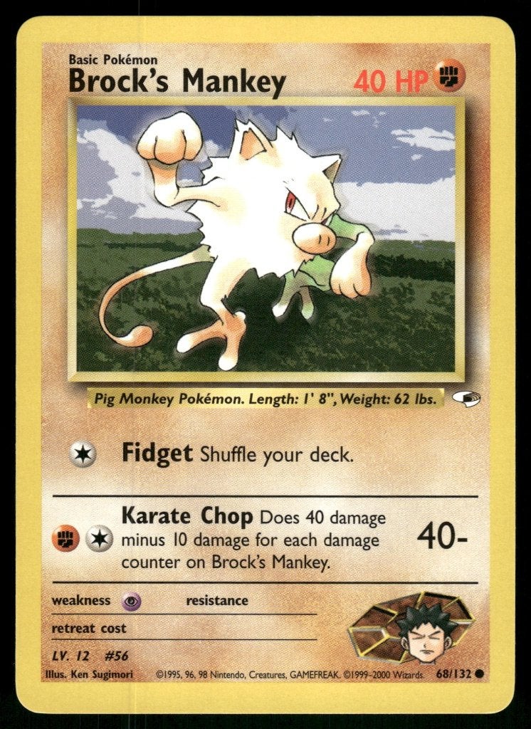 Brock's Mankey 68/132 - Gym Heroes (NM), Verzenden, Gebruikt