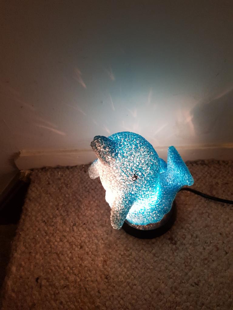 Dolfijnenlampje. Hoogte 20cm., Ophalen
