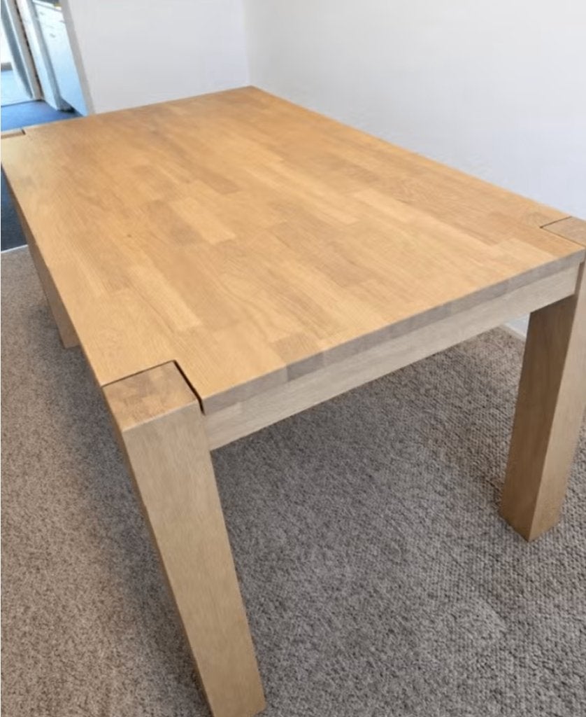 Massief Eiken eethoektafel 90x160, Ophalen, Eikenhout, 50 tot 100 cm, Zo goed als nieuw