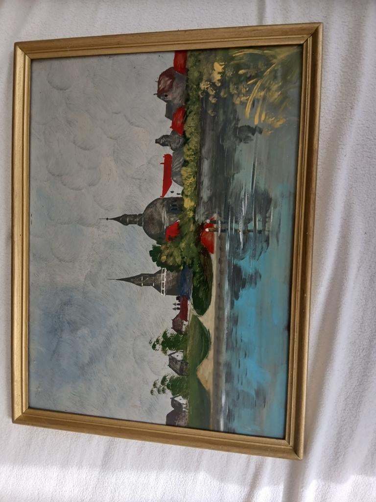 Schilderij Leerdam hofje van mevrouw van Aerden, Ophalen of Verzenden